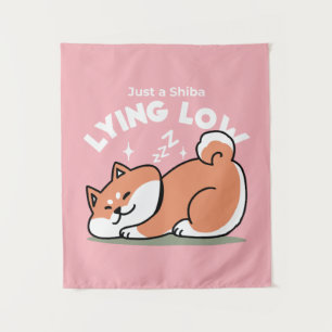 Nur ein Shiba, der niedrig fliegt: Niedliches Shib Wandteppich
