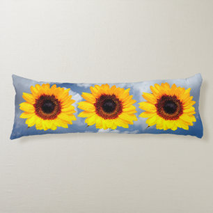 Nur ein Sonnenblumen-Blossom + Ihr Text und Ihre I Seitenschläferkissen