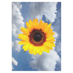 Nur ein Sonnenblumen-Blossom + Ihr Text und Ihre I Tischdecke
