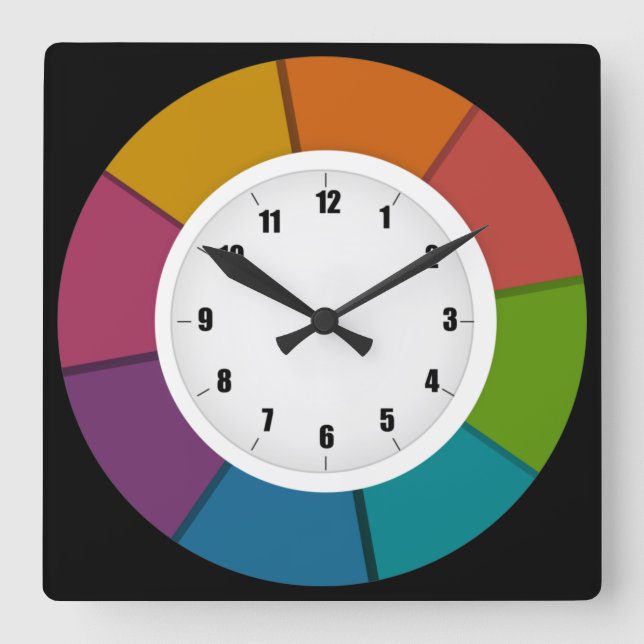 Nur ein Spaß und eine farbenfrohe Uhr (Vorderseite)