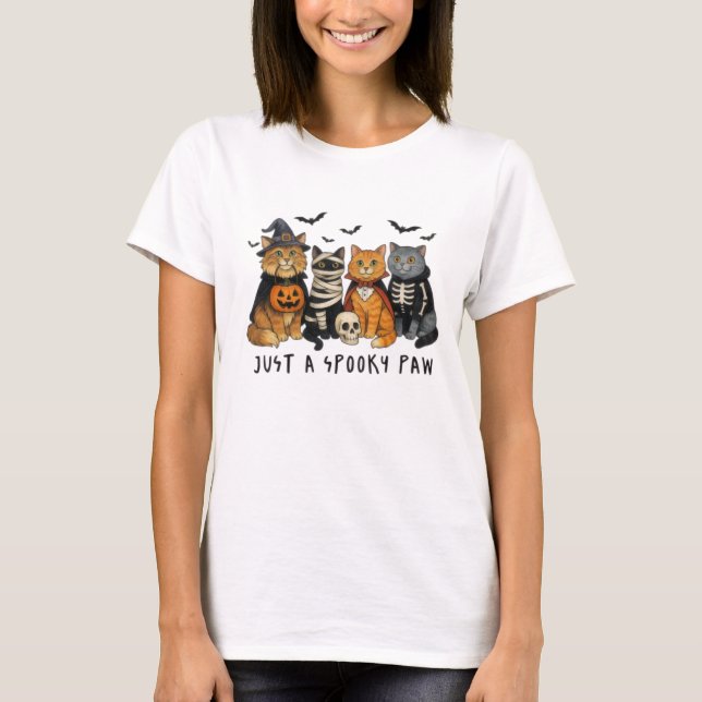 Nur ein Spooky Paw Halloween Cats T - Shirt (Vorderseite)