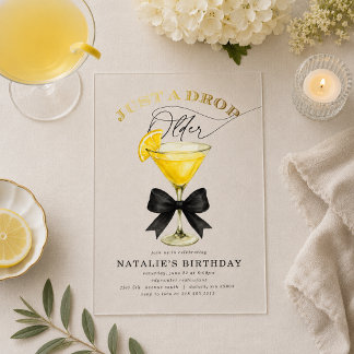 Nur ein Tropfen älter Lemon Drop Geburtstag Acryleinladungen