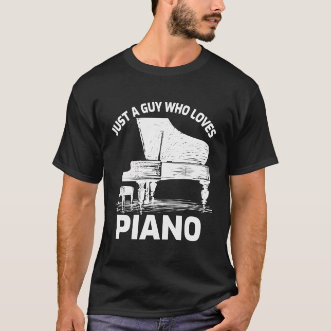 Nur ein Typ, der Klavier Liebe T-Shirt (Vorderseite)