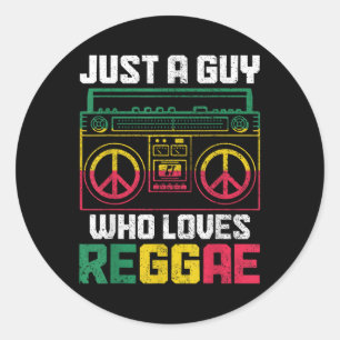 Nur ein Typ, der Reggae Music Jamaica Lieben Vinta Runder Aufkleber