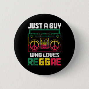 Nur ein Typ, der Reggae-Musik Jamaika Vintage lieb Button