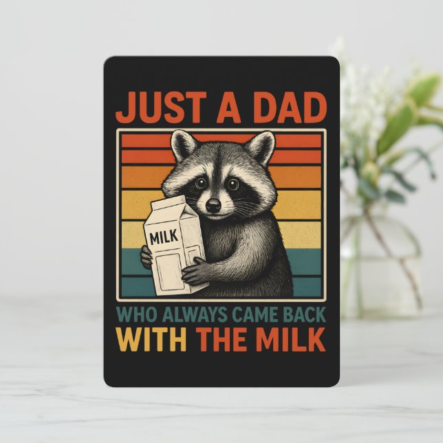 Nur ein Vater, der immer wieder mit der Milch zurü Einladung (Stehend Vorderseite)