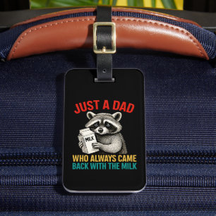 Nur ein Vater, der immer wieder mit der Milch zurü Gepäckanhänger