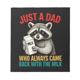 Nur ein Vater, der immer wieder mit der Milch zurü Notizblock