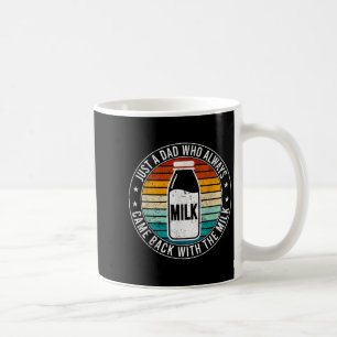 Nur ein Vater, der immer wieder mit der Milchquote Kaffeetasse