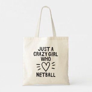 Nur ein verrücktes Mädchen, das Netball Liebe. Tragetasche