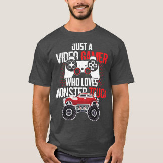 Nur ein Videospieler, der Monster Truck Birthda Li T-Shirt