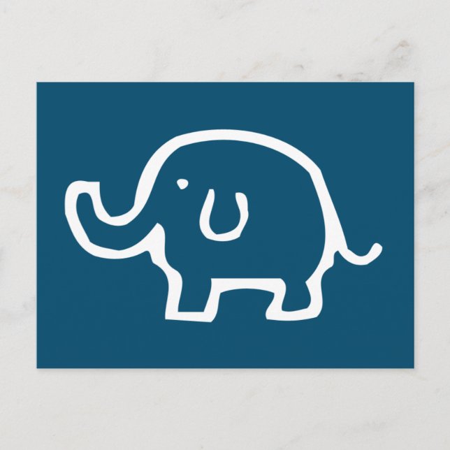 Nur ein weißer Elefant Postkarte (Vorderseite)
