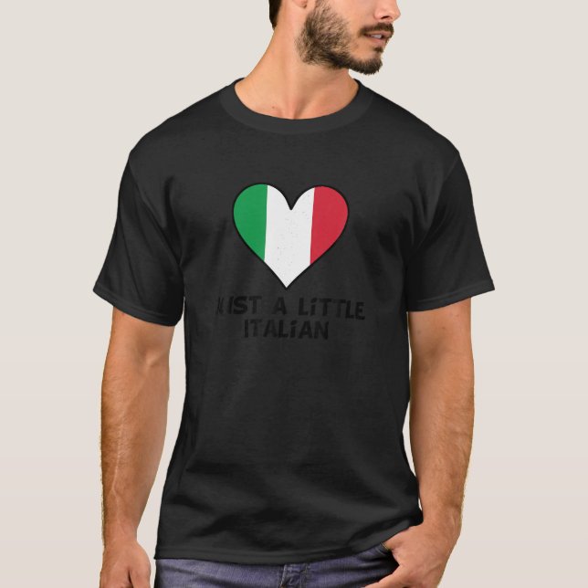 Nur ein wenig italienische Flagge Herz Funny Itali T-Shirt (Vorderseite)
