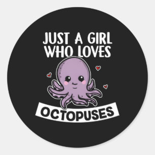Nur ein Who-Lieben Octopus-Tintenfisch Runder Aufkleber