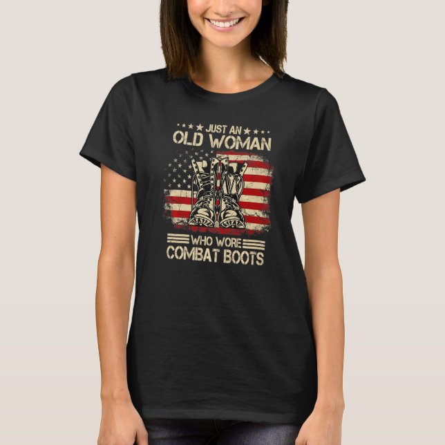Nur eine alte Frau, die Kampfstiefel in den USA tr T-Shirt (Vorderseite)