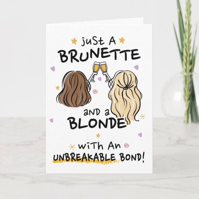 Nur eine brünette und eine Blondine Einladung (Vorderseite)