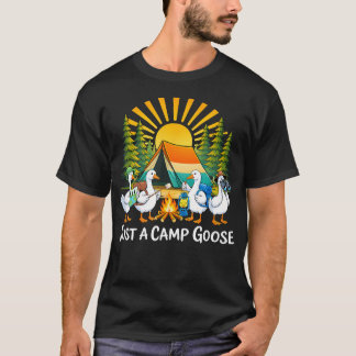 Nur eine Campinggans Lustiger Retro-Sonnenuntergan T-Shirt