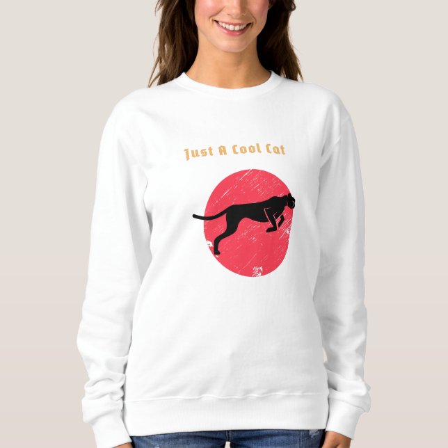 Nur eine Coole Katze - Panther Sweatshirt (Vorderseite)