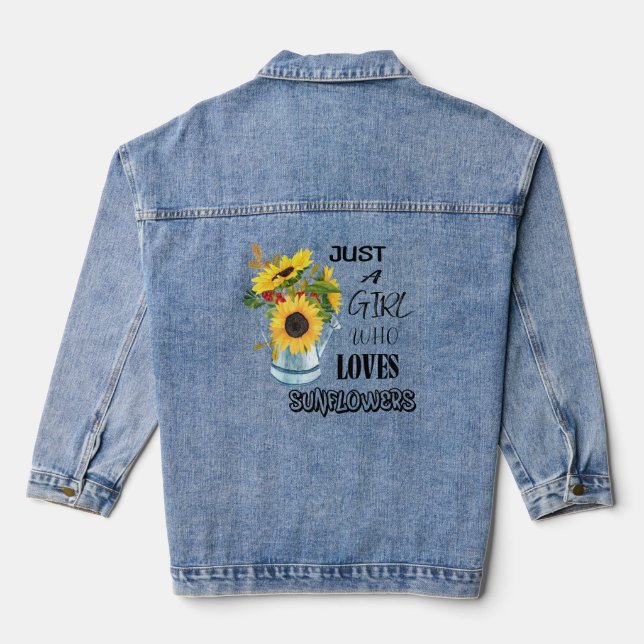 Nur eine, die Sonnenblumen Lieben Jeansjacke (Rückseite)