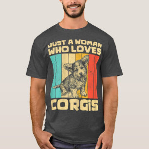 Nur eine Frau, die Corgis liebt Vintage Corgi Dame T-Shirt