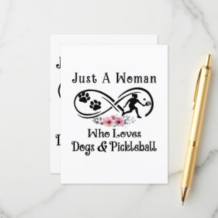 Nur eine Frau, die Hunde und Pickleball Liebe Begleitkarte