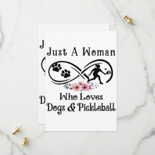 Nur eine Frau, die Hunde und Pickleball Liebe Save The Date