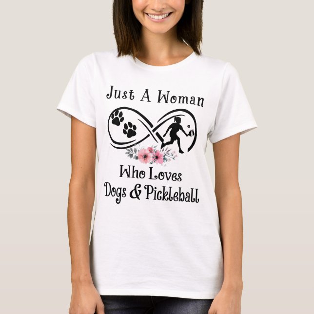 Nur eine Frau, die Hunde und Pickleball Liebe, Spo T-Shirt (Vorderseite)