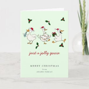 Nur eine fröhliche Gans alberner Weihnachtsmann We Karte