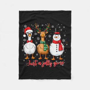 Nur eine fröhliche Gans Frohe Gansemas Weihnachten Fleecedecke