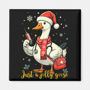 Nur eine fröhliche Gans Krankenpflegerin Weihnacht Magnet