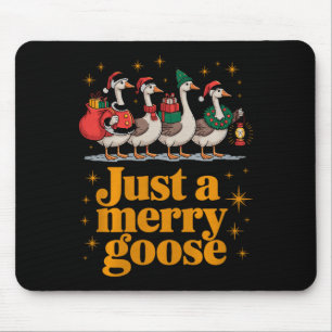Nur eine fröhliche Gans lustiger Weihnachten Premi Mousepad
