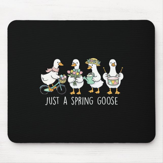Nur eine Frühlingsgans Florale Alberne Gans Frohe  Mousepad (Vorne)