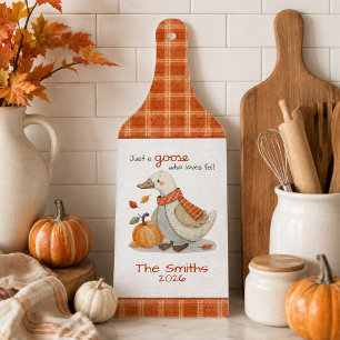 Nur eine Gans, die den Herbst mag, personalisiert Schneidebrett