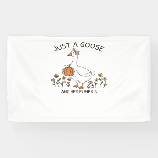 Nur eine Gans und ihr Pumpkin Classic T - Shirt Banner (Horizontal)