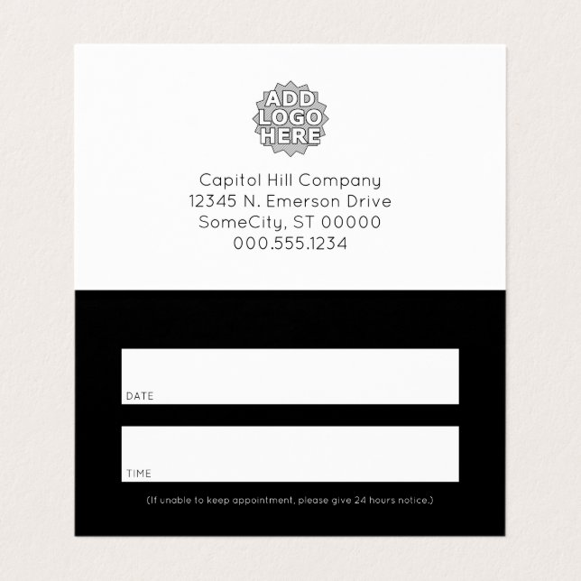 nur eine gefaltete Terminkarte für eine Erinnerung Visitenkarten (Innenseite Aufgefaltet)