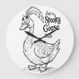 Nur eine geile Gans Sonniges Halloween 2025 & Sp Große Wanduhr