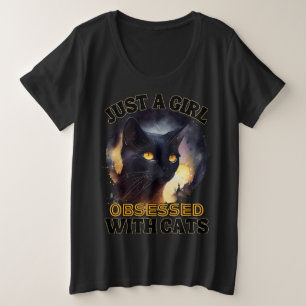 Nur eine Girl Cat Große Größe T-Shirt