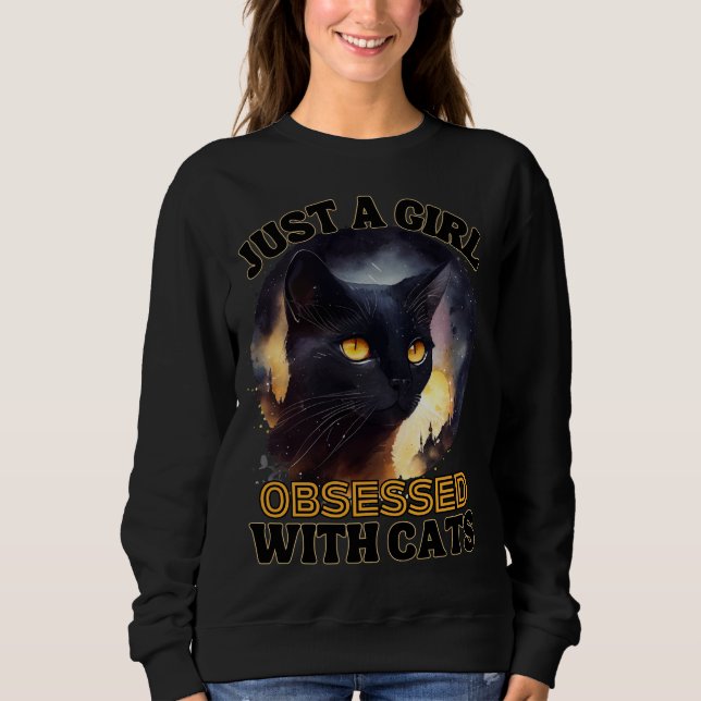 Nur eine Girl Cat Sweatshirt (Vorderseite)