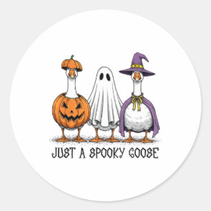 Nur eine gruselige Gans Halloween Geist Hexe Kürbi Runder Aufkleber
