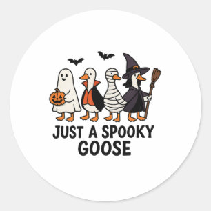 Nur eine gruselige Gans lustiger Halloween dummer Runder Aufkleber