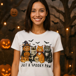 Nur eine Gruselige Pfote Halloween Katzen T-Shirt