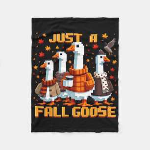 Nur eine Herbstgans Lustiger Pixel Herbst Retro St Fleecedecke