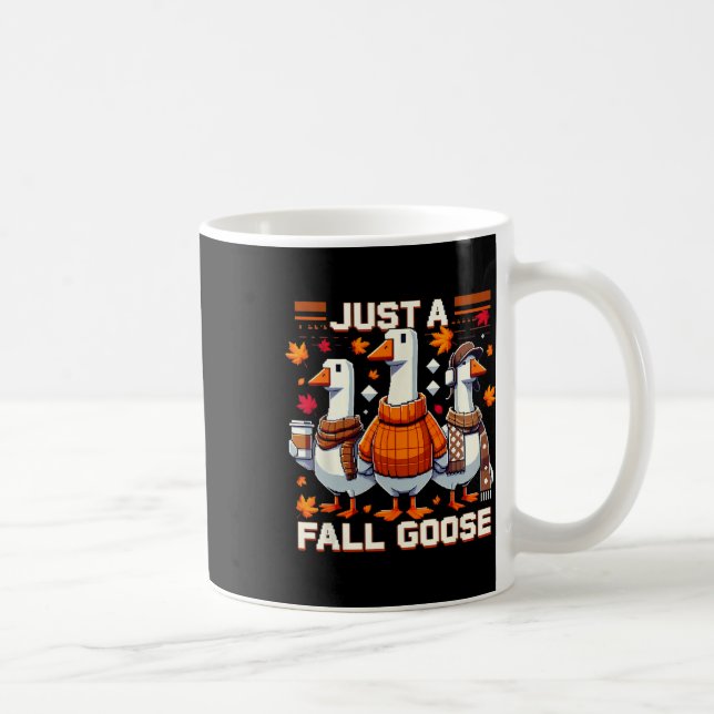 Nur eine Herbstgans Lustiger Pixel Herbst Retro St Kaffeetasse (Rechts)