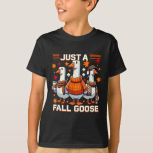 Nur eine Herbstgans Lustiger Pixel Herbst Retro St T-Shirt