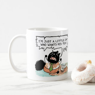 Nur eine kleine Katze, die seinen Tee will! Kaffeetasse