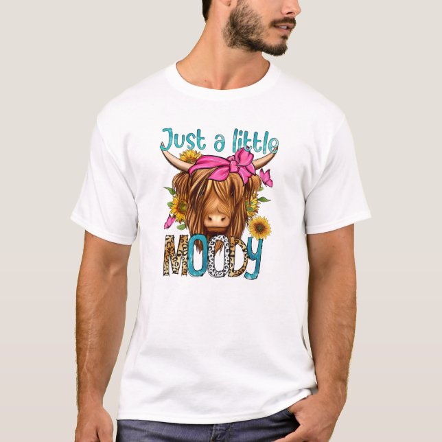 Nur eine kleine Moody-Funny-Kuh Heifer gebleicht T-Shirt (Vorderseite)