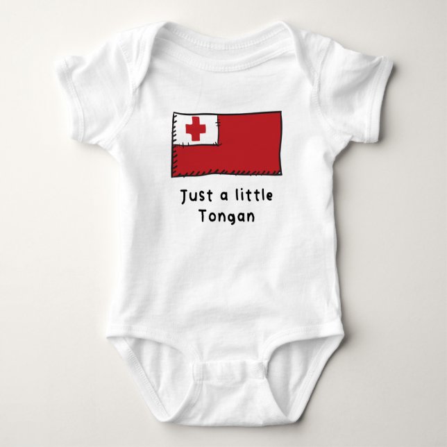 Nur eine kleine Tongan Funny Niedlich Tonga Flag Baby Strampler (Vorderseite)