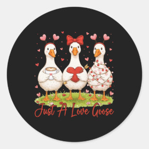 Nur eine liebe Gans Kaffee Lustiger Valentinstag A Runder Aufkleber