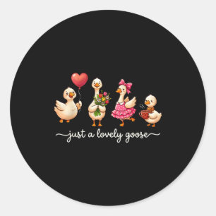 Nur eine liebe Gans Süße alberne Gans Valentinstag Runder Aufkleber