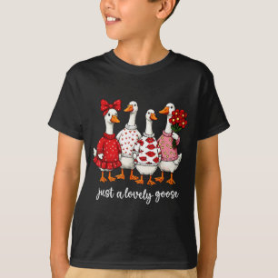 Nur eine liebe Gans Süße alberne Gans Valentinstag T-Shirt